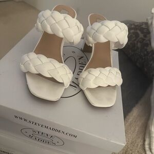 White Sandal heels
